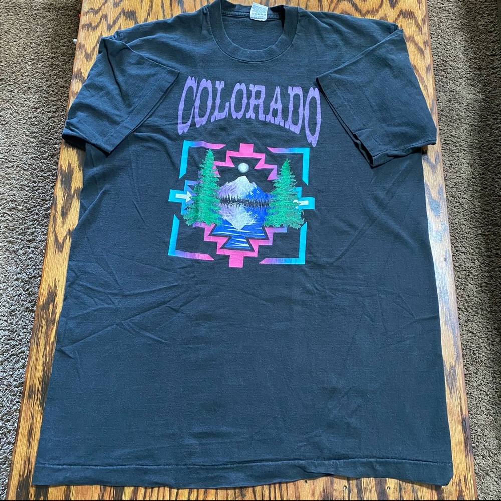 Vintage Colorado Aztec Mountain Tee XL Long